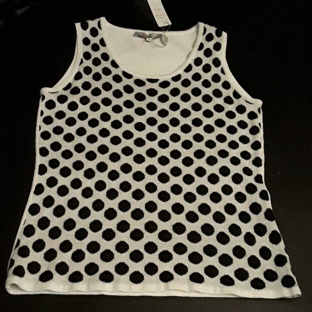 "Polka Dot Black/White Tank" NEW!!##
